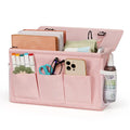 Bedside Storage Bag – Decor-Friendly Rail Organizer That Matches Any Room Palette - Pink 1 - Magazine Holders