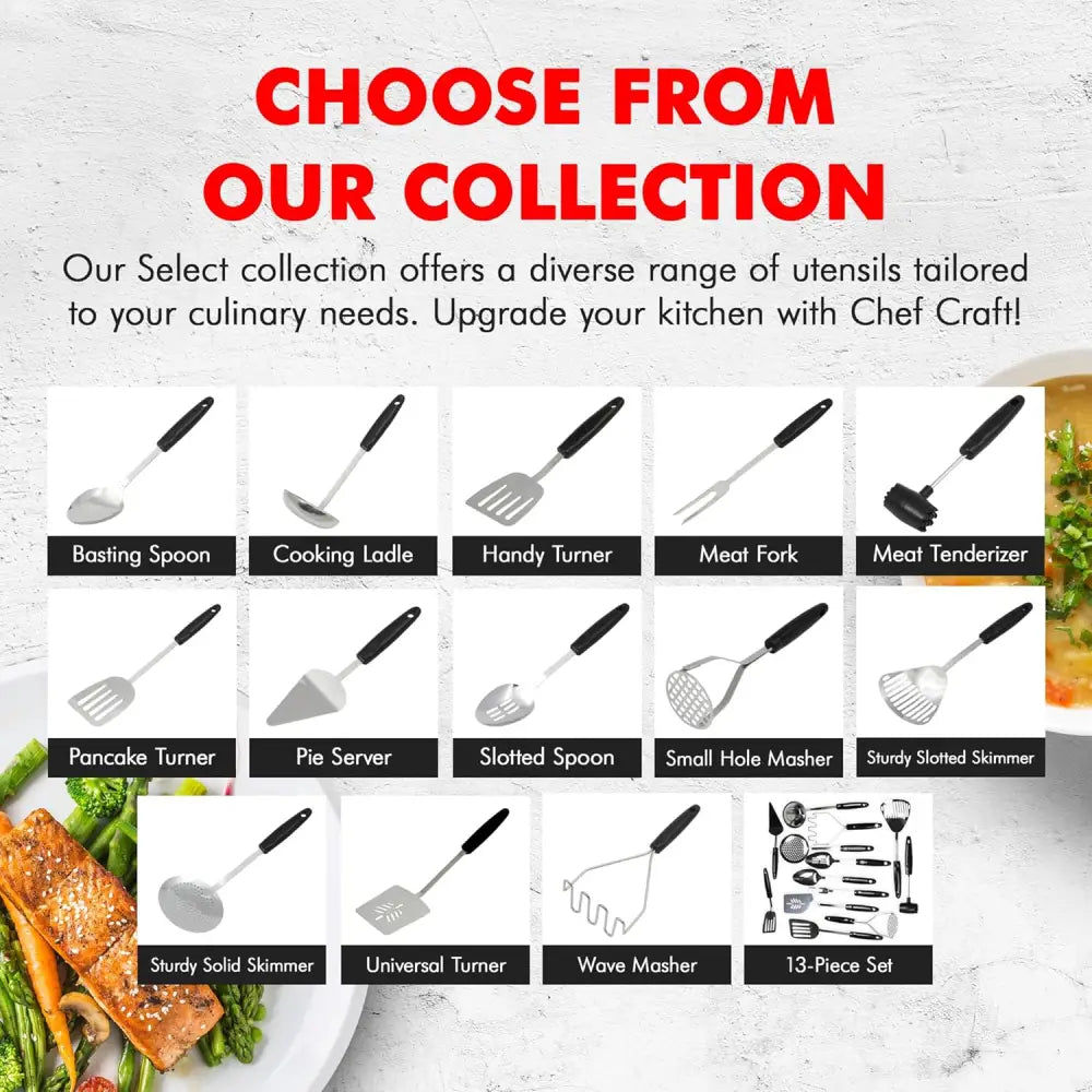 Chef Craft Select Sturdy Masher – Holiday Gift for Mom Who Loves Home-Cooked Family Dinners - Potato Mashers