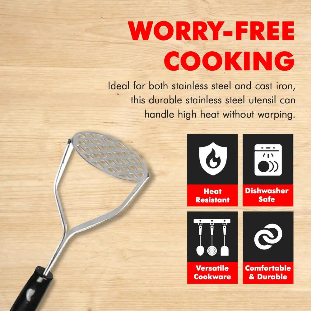 Chef Craft Select Sturdy Masher – Holiday Gift for Mom Who Loves Home-Cooked Family Dinners - Potato Mashers