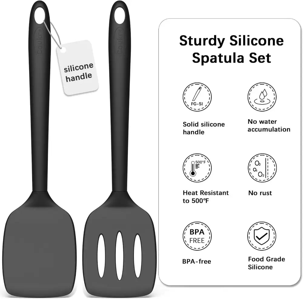 Coukre 2 Pack Silicone Spatula Set – Two Essential Tools for an Uncluttered Kitchen - Spatulas