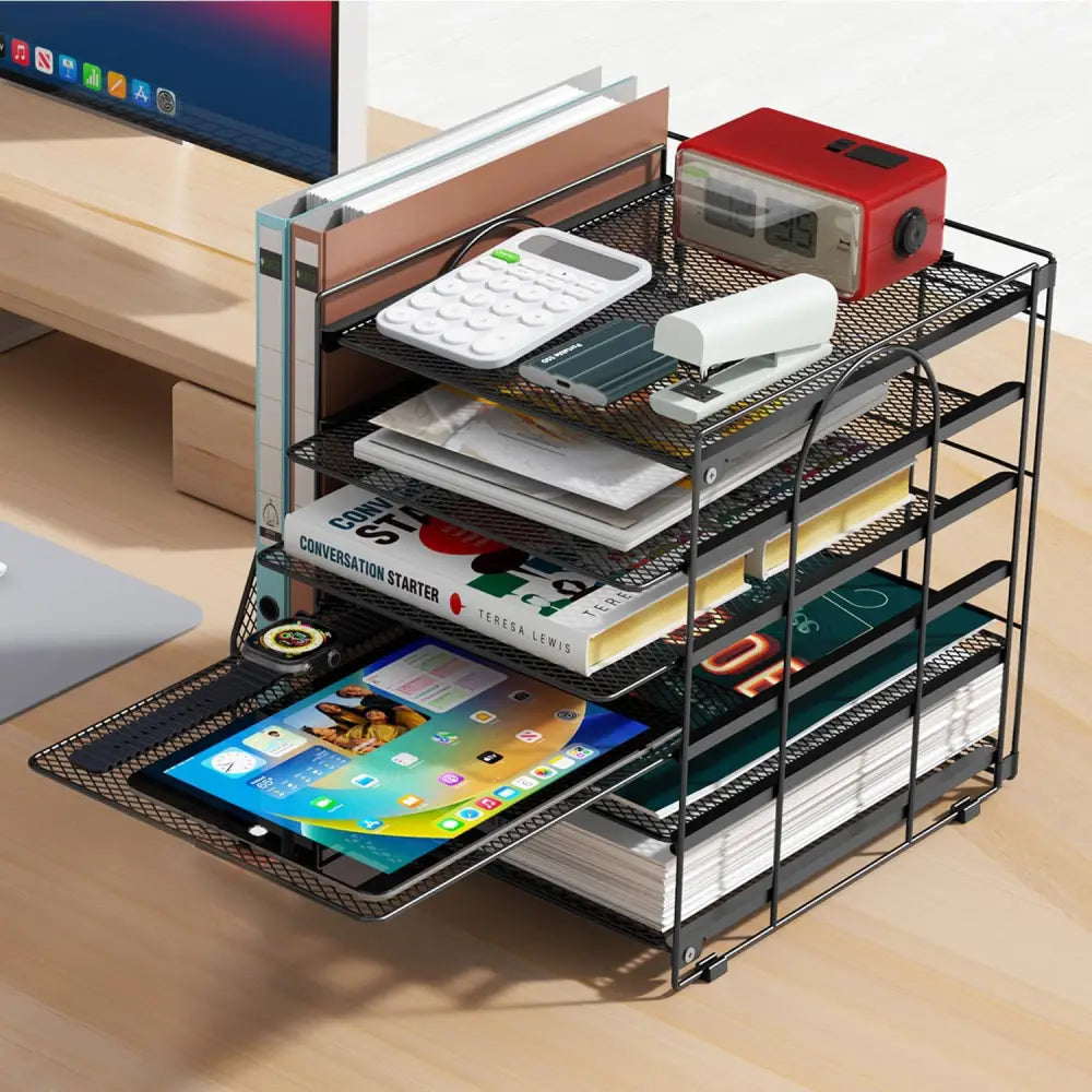 gianotter 6-Tier Document Organizer with Magazine Slot – Gift-Ready Storage for Students and Teachers - Mail Sorters