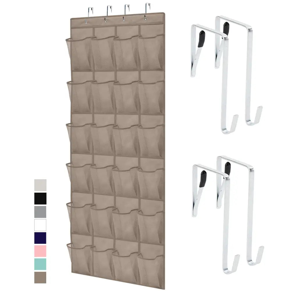 GORILLA GRIP Hanging Organizer Grab-and-Go Entryway Storage to Simplify Daily Routines - Beige - 24 Pockets/4 Hooks - 1