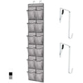 GORILLA GRIP Hanging Organizer Grab-and-Go Entryway Storage to Simplify Daily Routines - Grey - 12 Pockets/2 Hooks - 1
