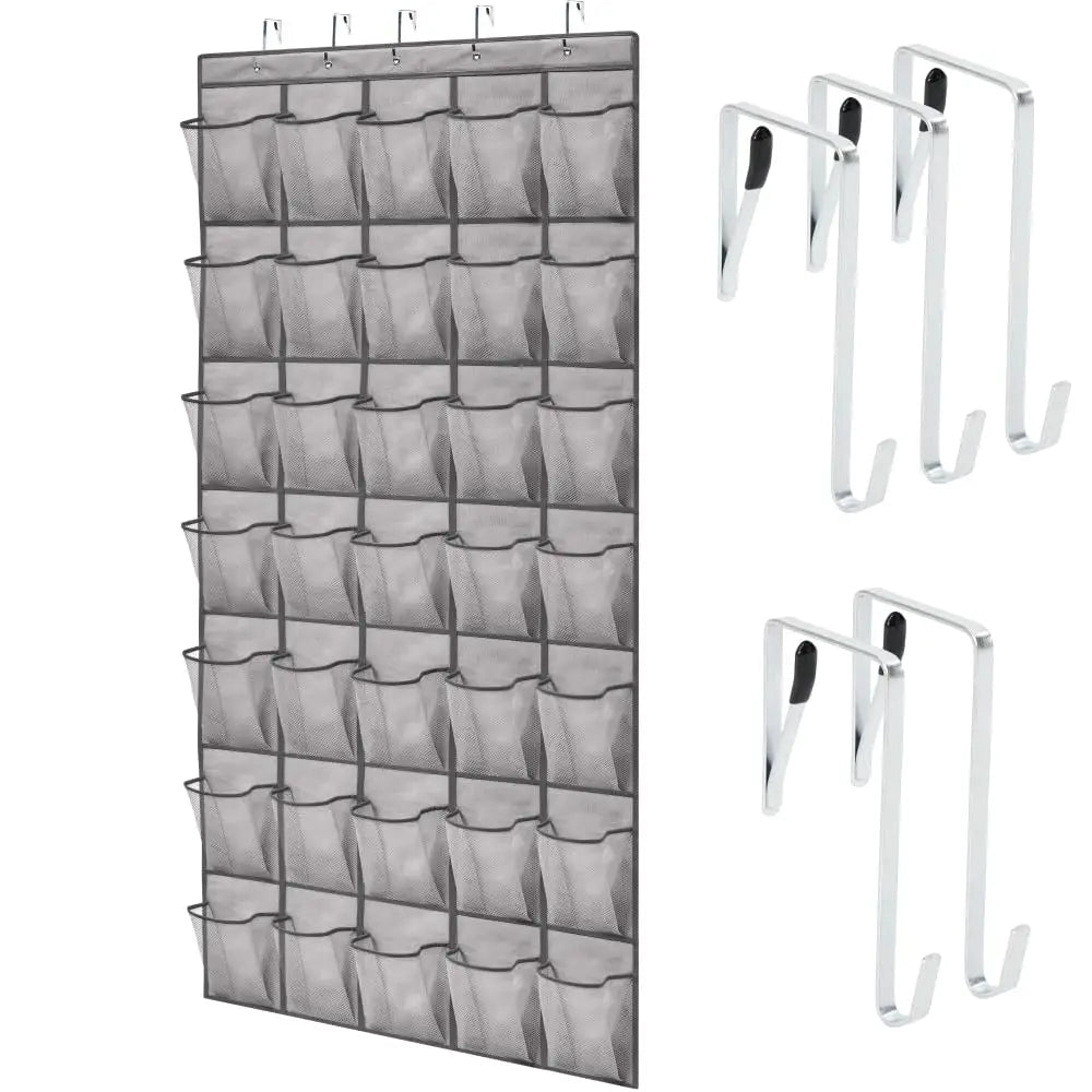 GORILLA GRIP Hanging Organizer Grab-and-Go Entryway Storage to Simplify Daily Routines - Grey - 35 Pockets/5 Hooks - 1