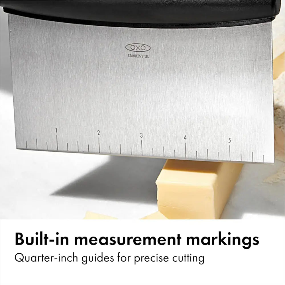 OXO Good Grips Stainless Steel Multi-Purpose Scraper & Chopper – Streamlined Kitchen Tool for Home Cooks Who Meal Prep