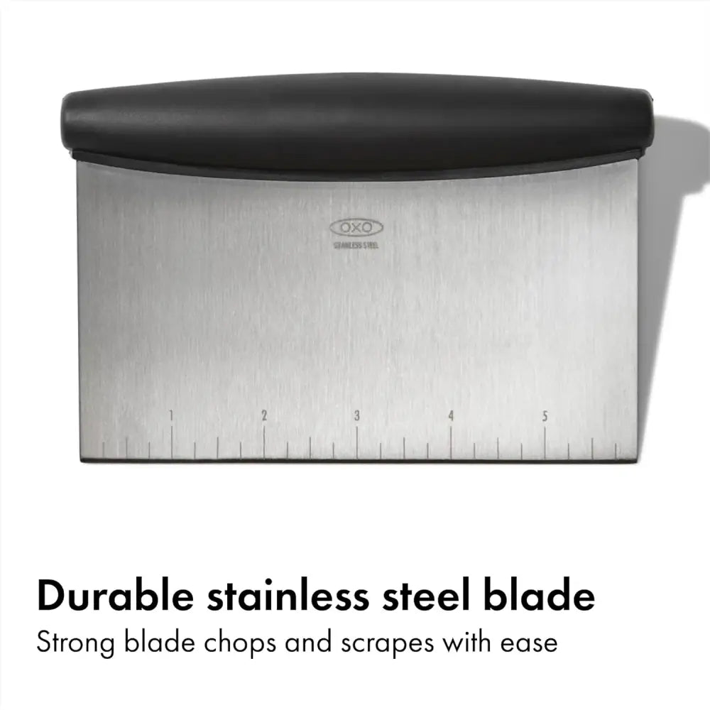 OXO Good Grips Stainless Steel Multi-Purpose Scraper & Chopper – Streamlined Kitchen Tool for Home Cooks Who Meal Prep
