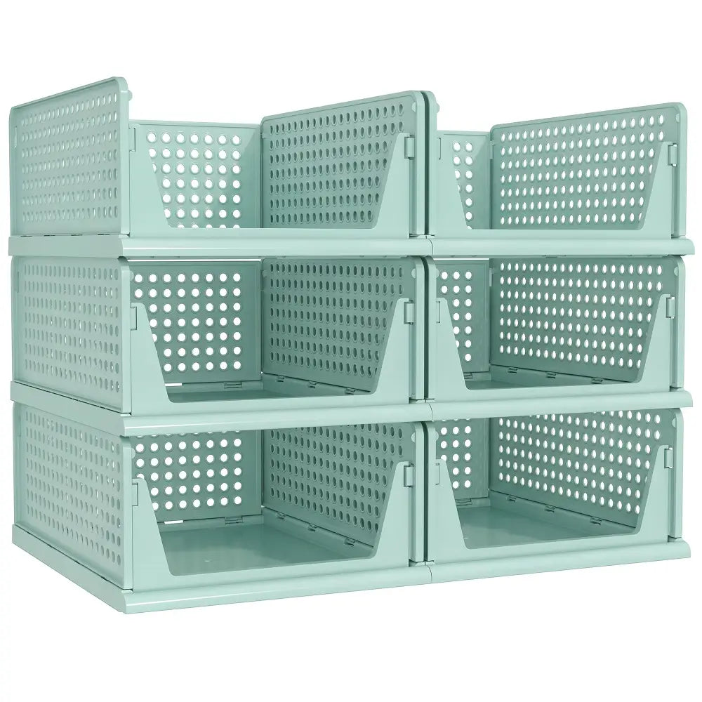Pinkpum Modular Storage Drawers – Focused Workspace Organizer for Notebooks Folders and Supplies - 6 Pack L - Green