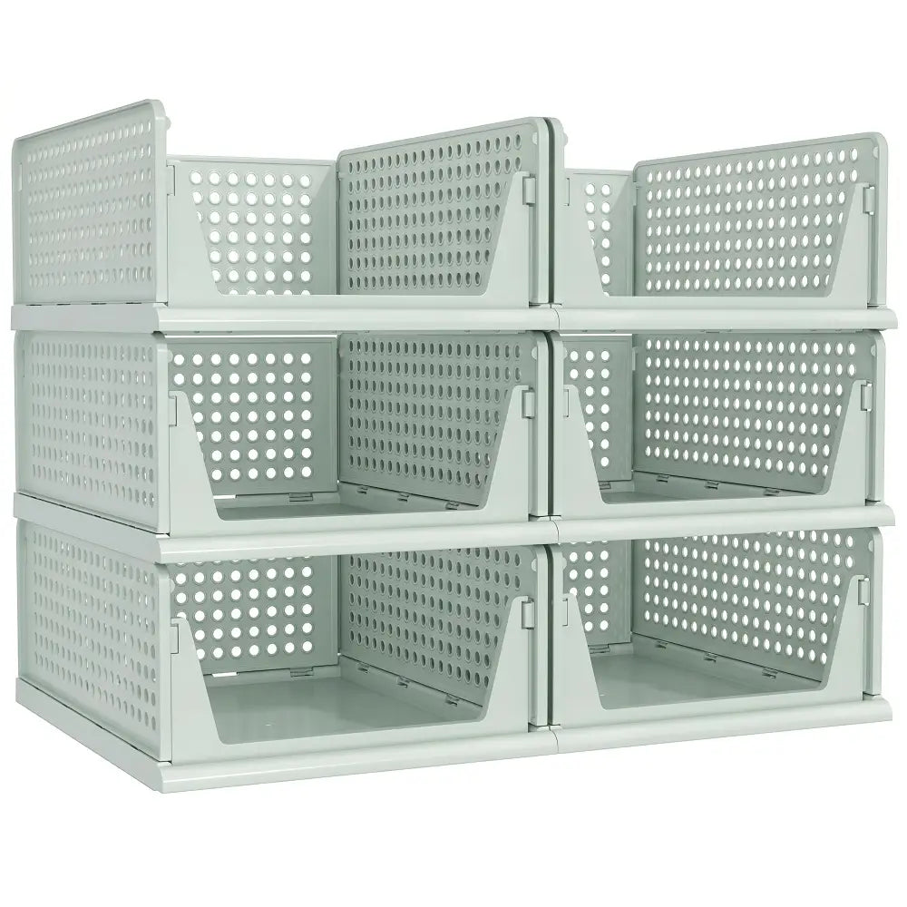 Pinkpum Modular Storage Drawers – Focused Workspace Organizer for Notebooks Folders and Supplies - 6 Pack L - Light
