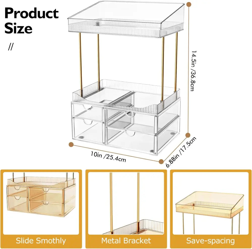 SNSLXH Compact Desktop Caddy – Clutter-Free Workstation Organizer for Home and Office Counters - Cosmetic Display Cases