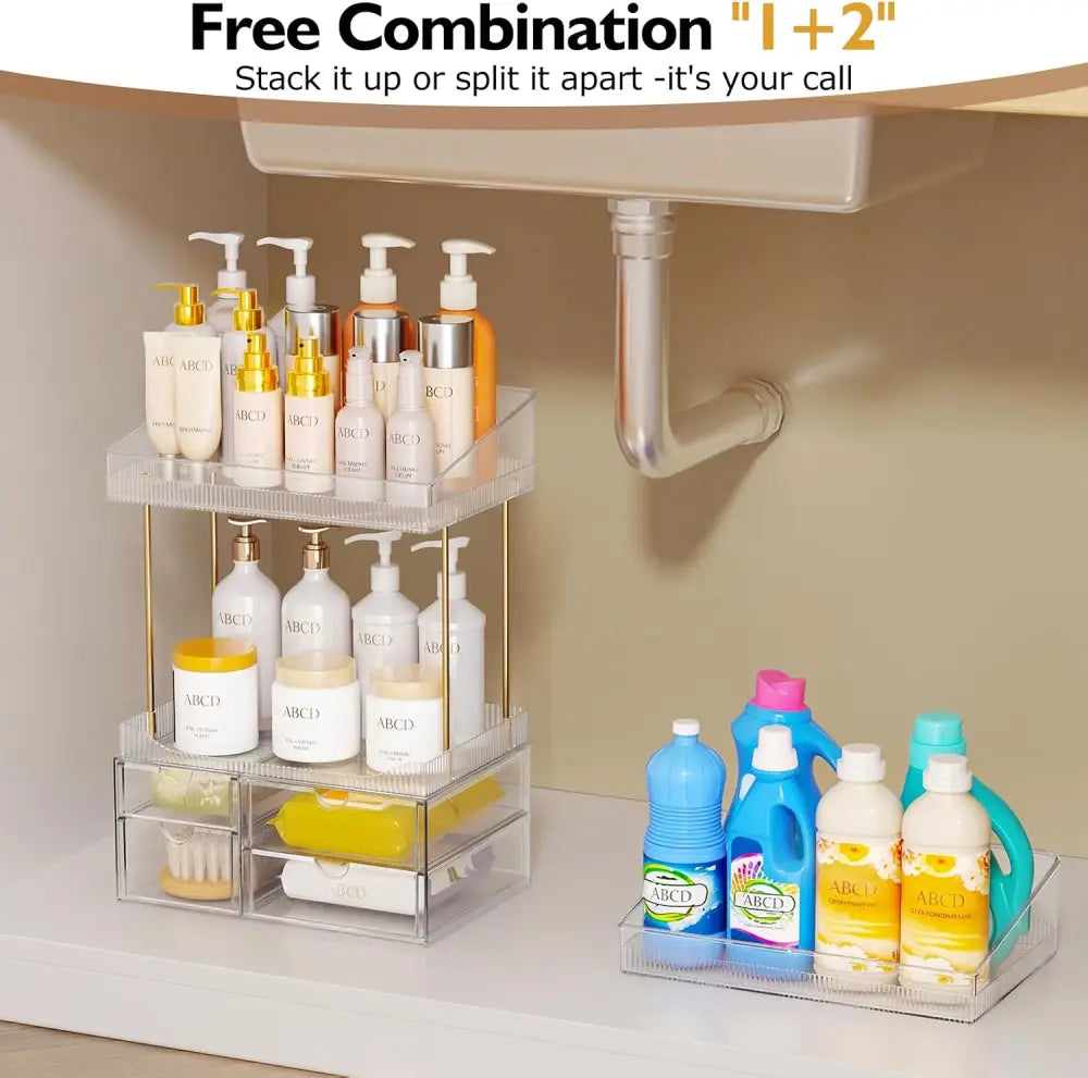 SNSLXH Compact Desktop Caddy – Clutter-Free Workstation Organizer for Home and Office Counters - Cosmetic Display Cases