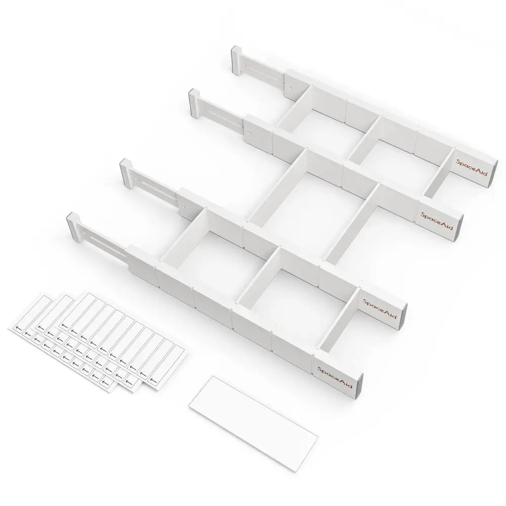 SpaceAid Bamboo Drawer Dividers – Holiday Gift for the Organized Friend Dresser and Closet Organizer Black (17’’-22’’)
