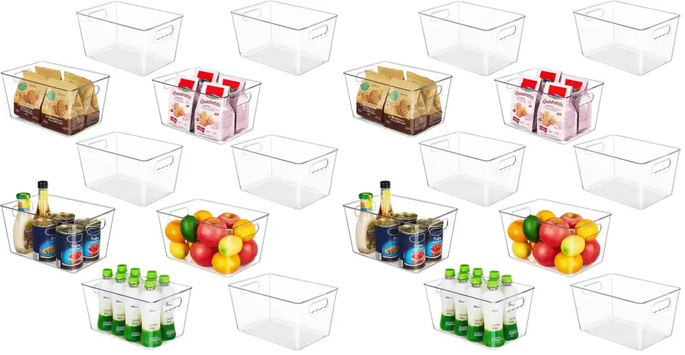 YIHONG Clear Storage Bins – Study Room Organizer for Notebooks and Supplies Three-Size Stackable Set - 10 - L(11.2’’L x